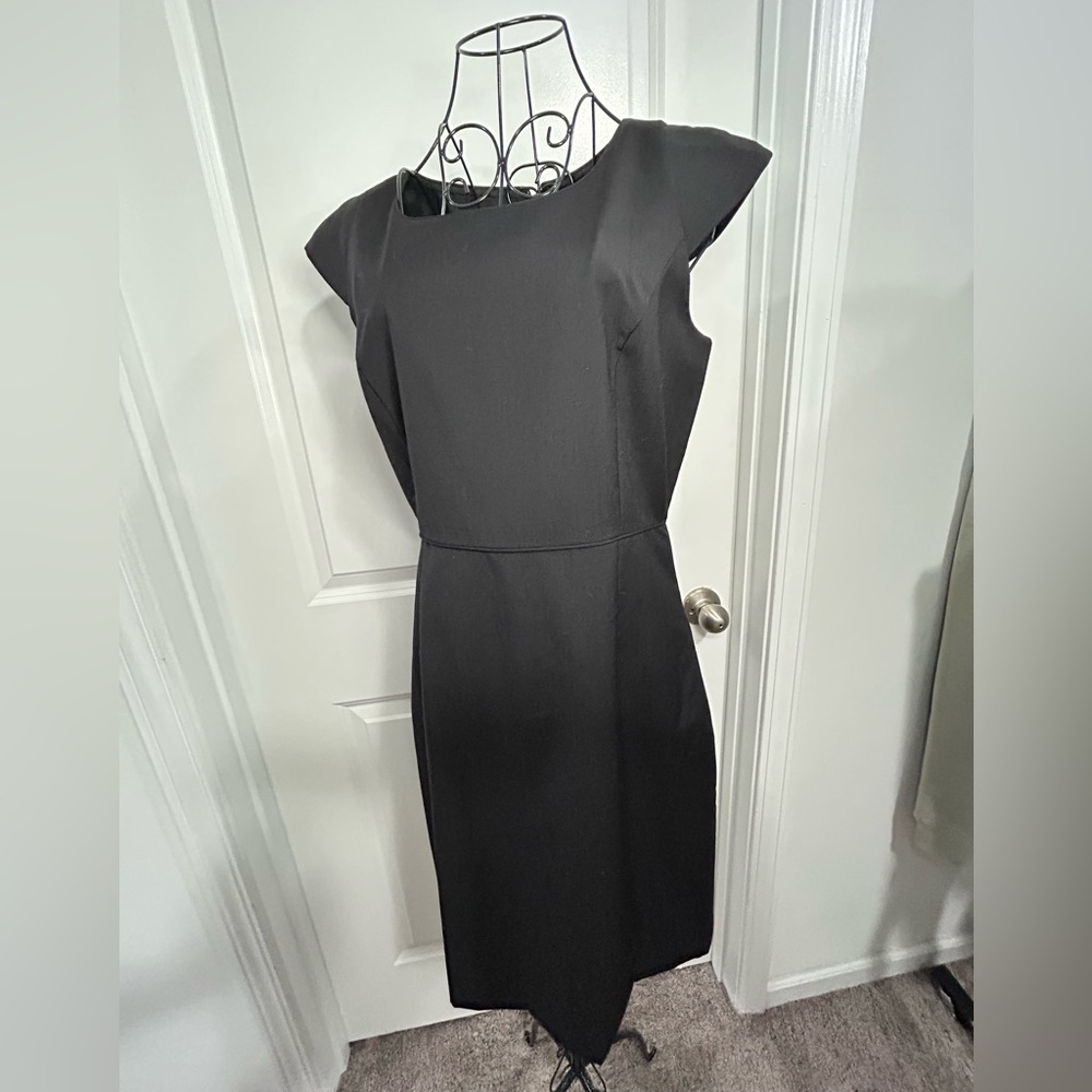 J. Crew Suiting Classic Black Midi Dress